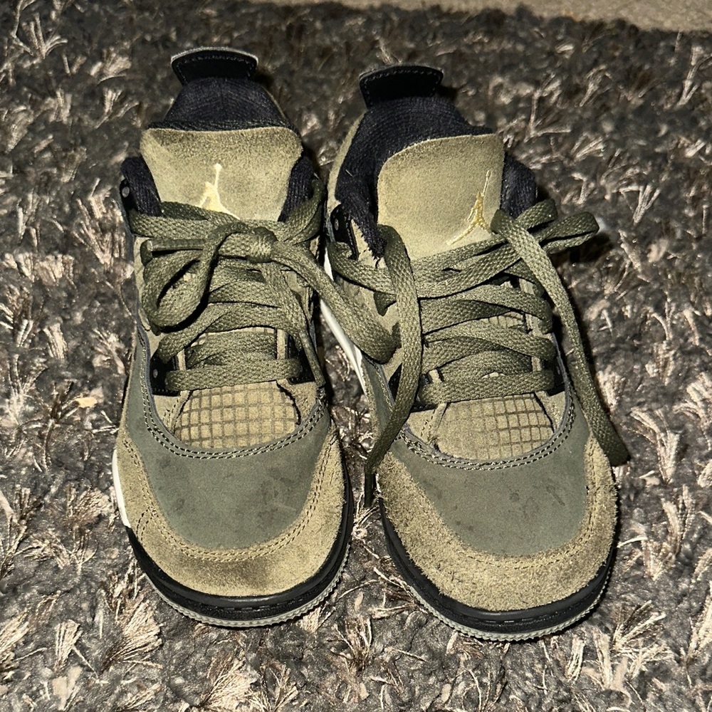 Jordan Kids Olive and Black Sneakers